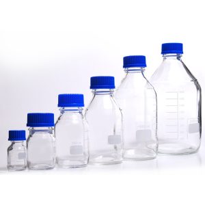 Chai thủy tinh ECO GL45 kẻ vạch trắng